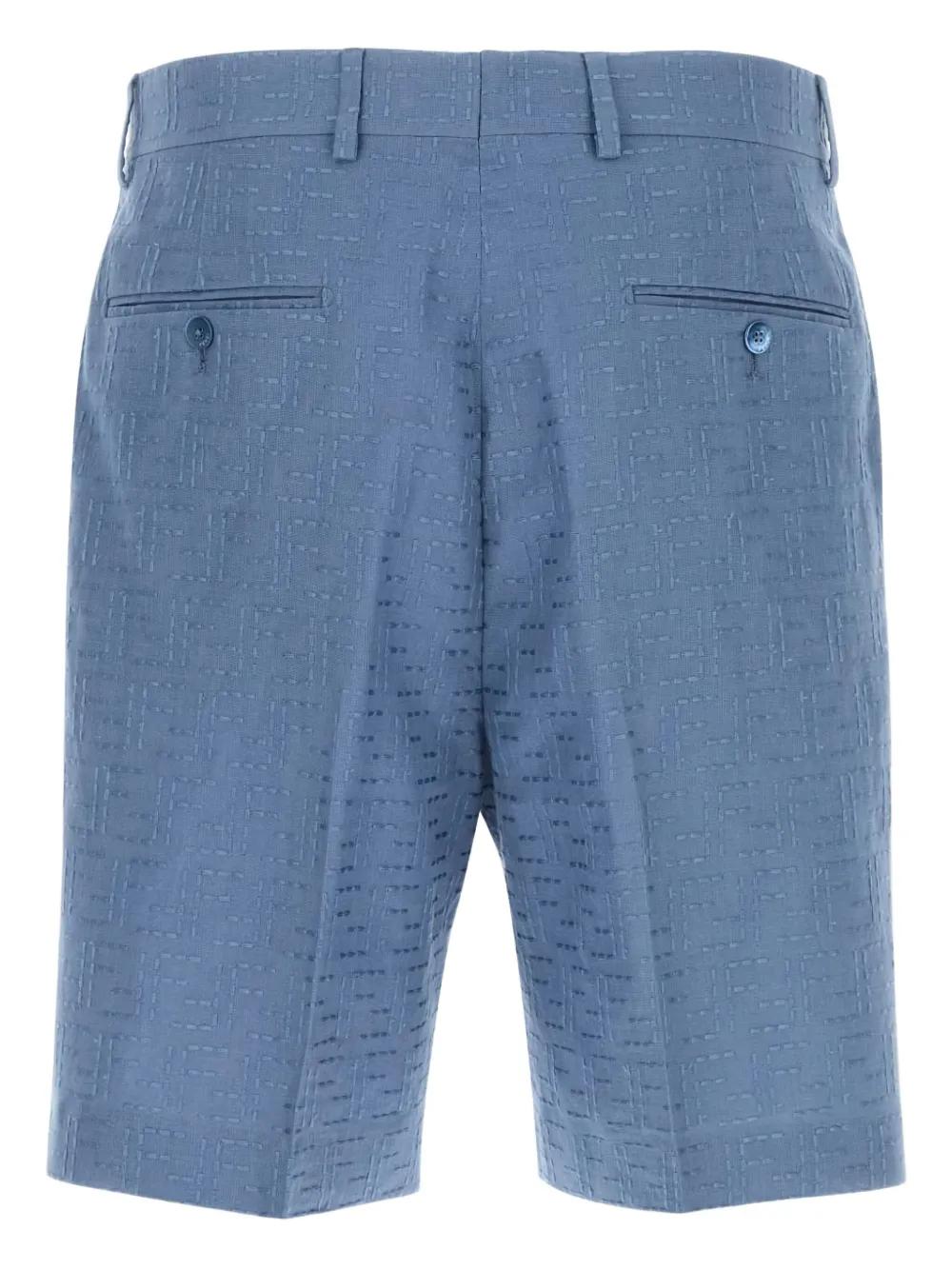 FENDI Men's FF Jacquard Linen Bermuda Shorts