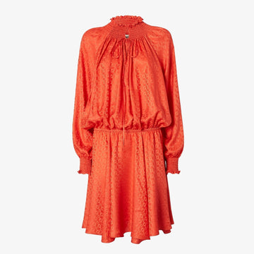 FENDI Fluid Mini Silk Jacquard Dress with Bow Ties