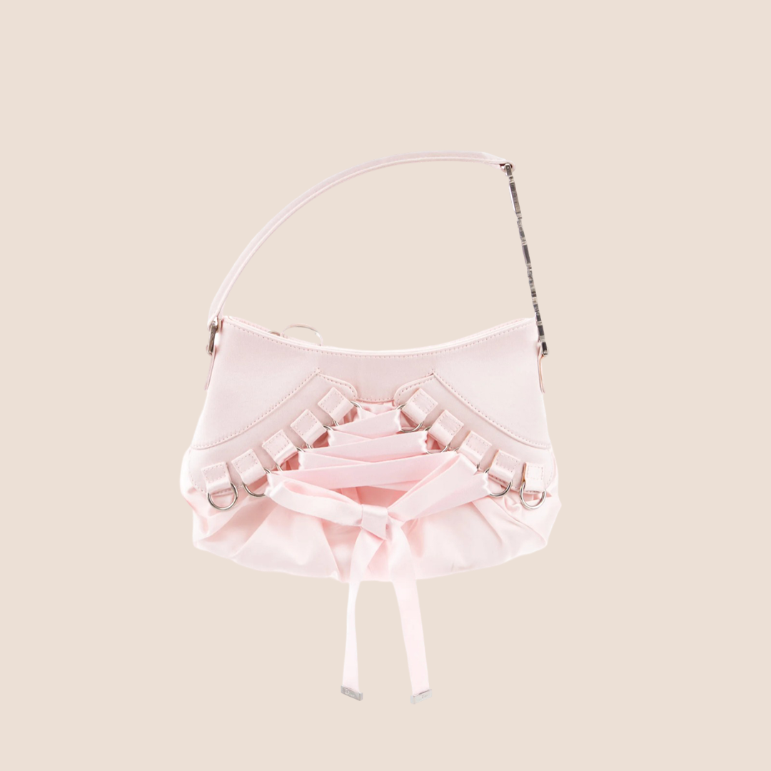 CHRISTIAN DIOR 2005 PINK SATIN MINI CORSET BAG