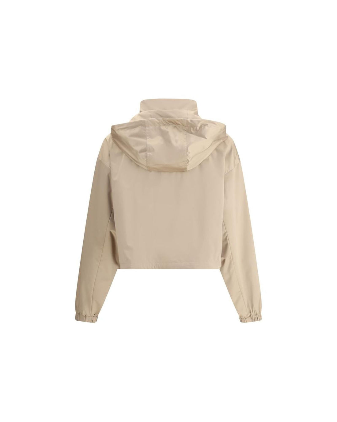 Fendi FF Logo Hooded Jacket Women Beige Coats