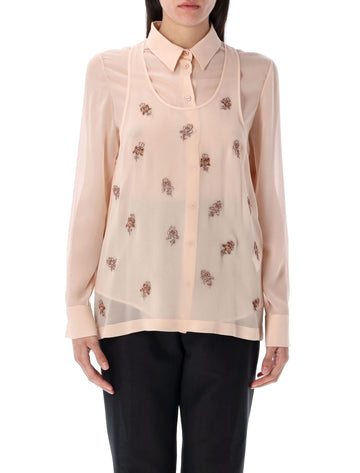 FENDI Double Layer Embroidered Shirt - Size 40