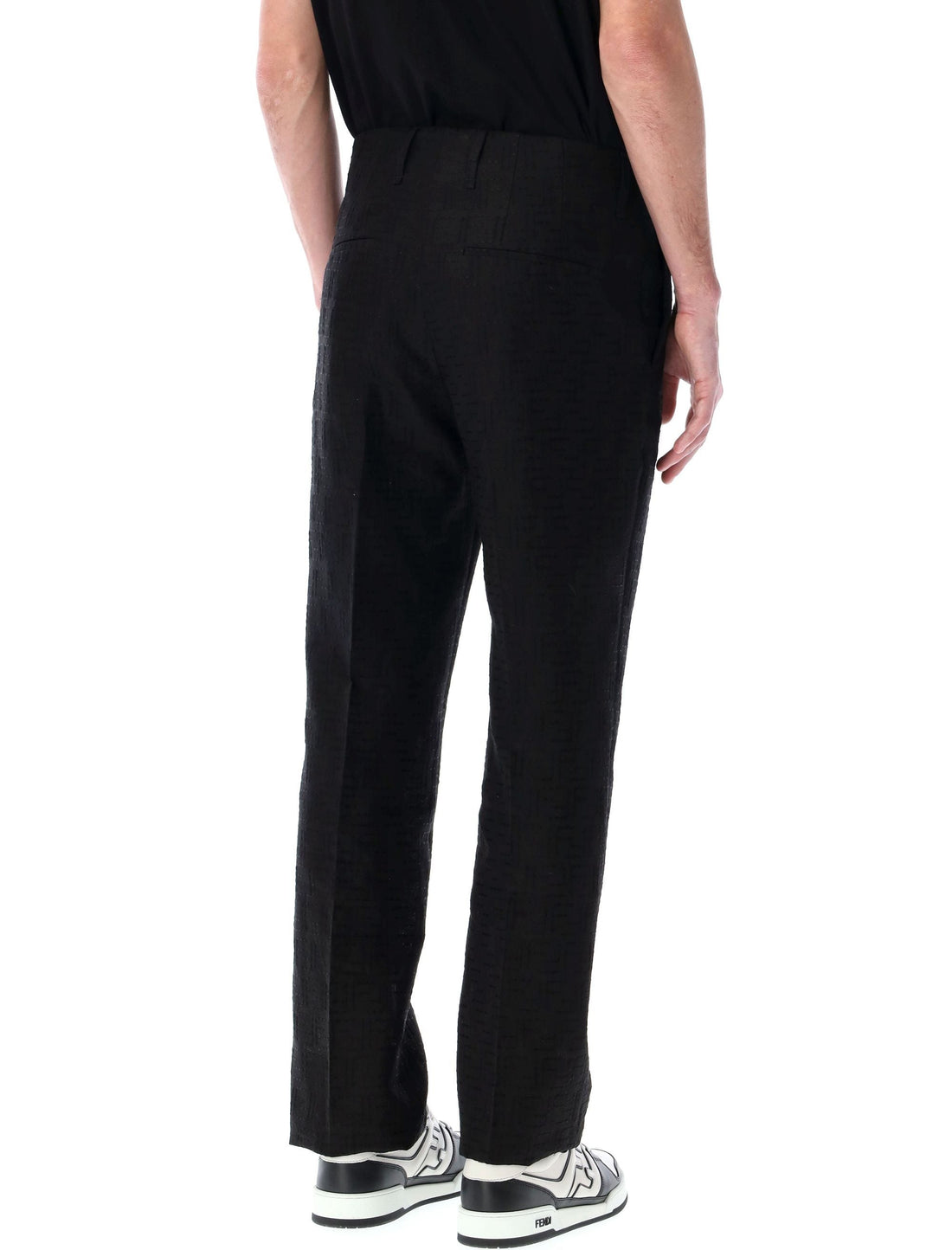 FENDI Tailored FF Jacquard Trousers - Size 50