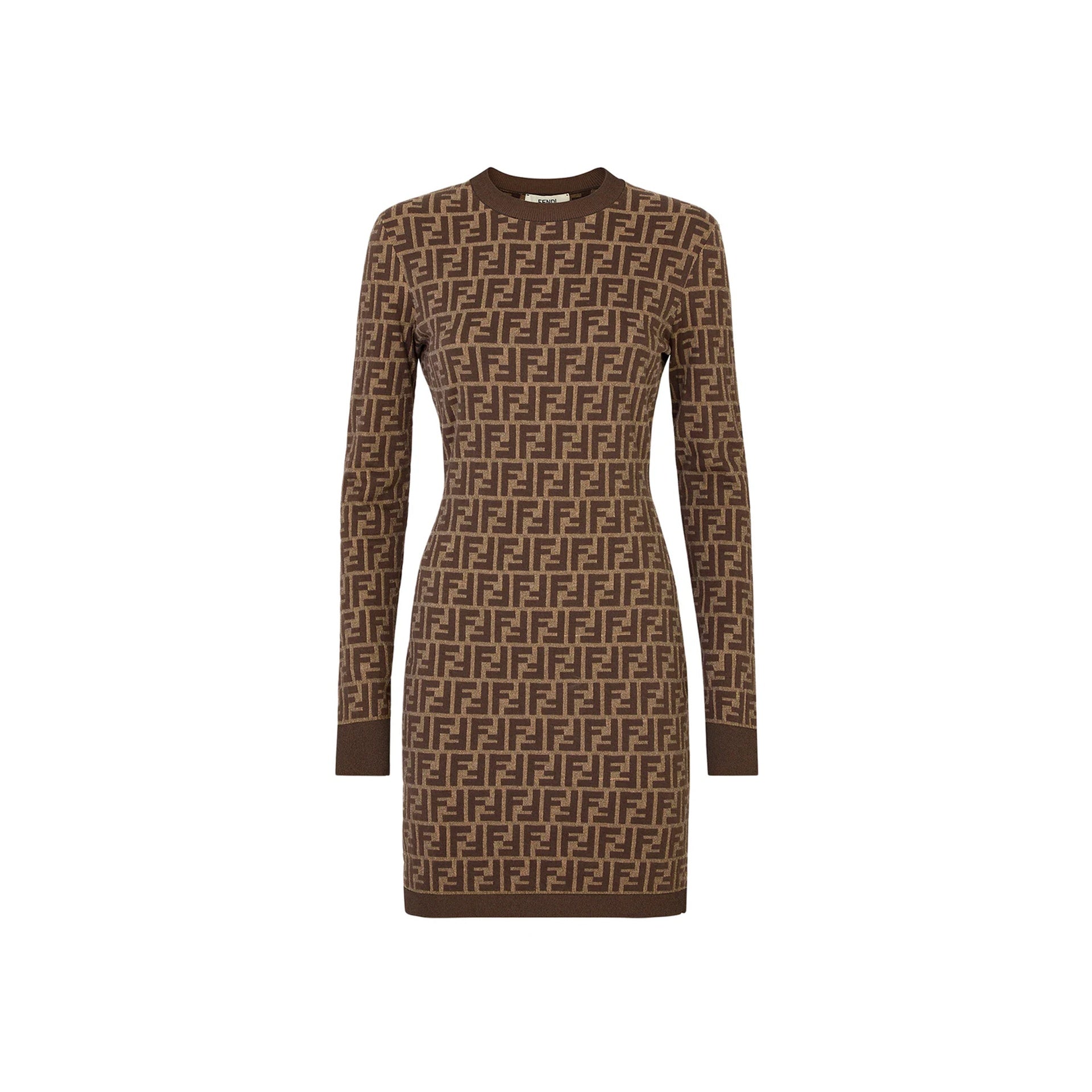 FENDI Fitted Cotton FF Dress for Women - Fall Winter 24/25