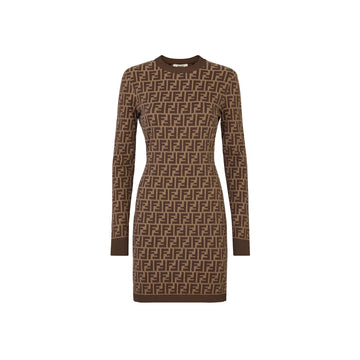FENDI Fitted Cotton FF Dress for Women - Fall Winter 24/25