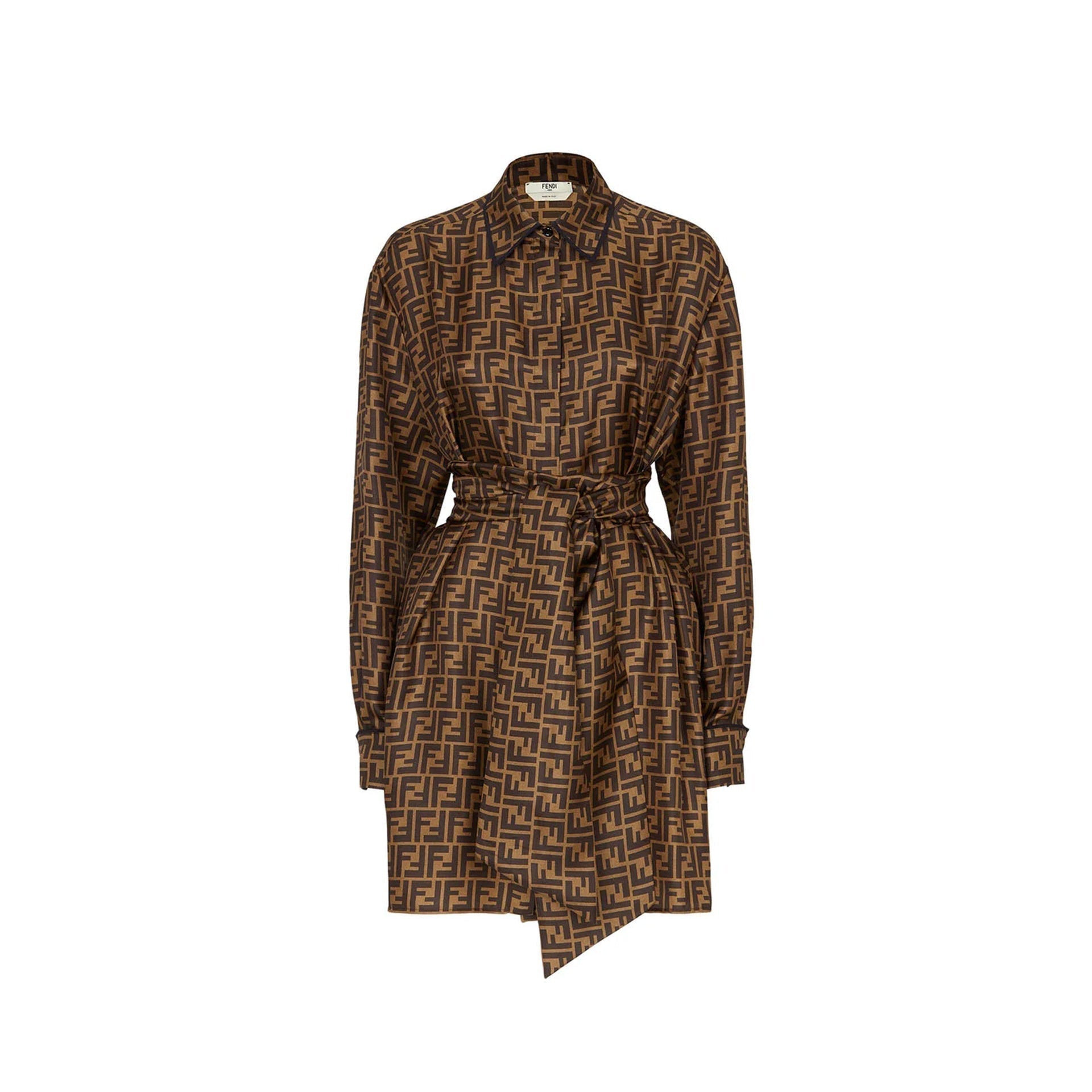 FENDI Chic FF Monogram Silk Mini Dress for Women