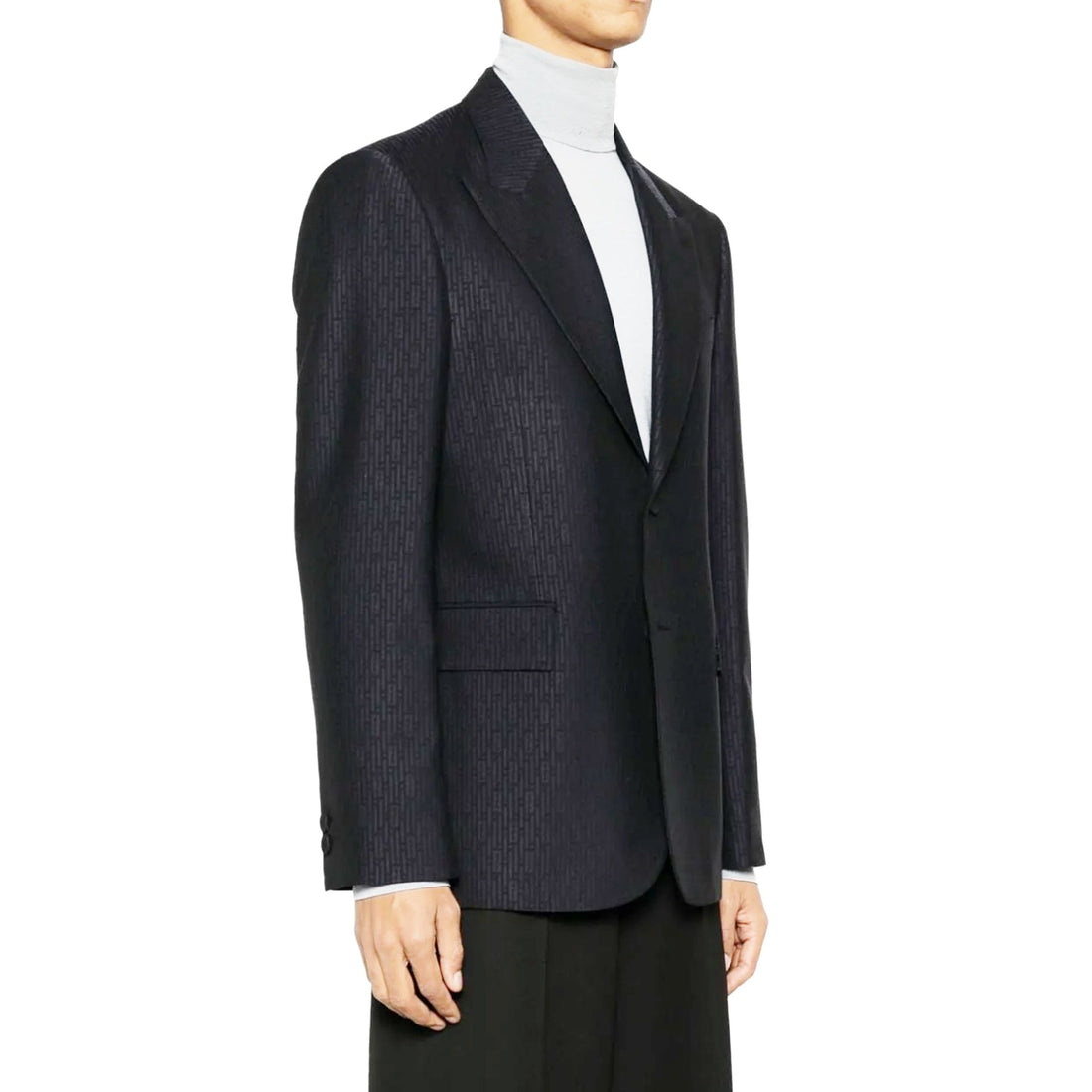 FENDI FF Motif Wool Jacket - Tailored Fit, Size 48