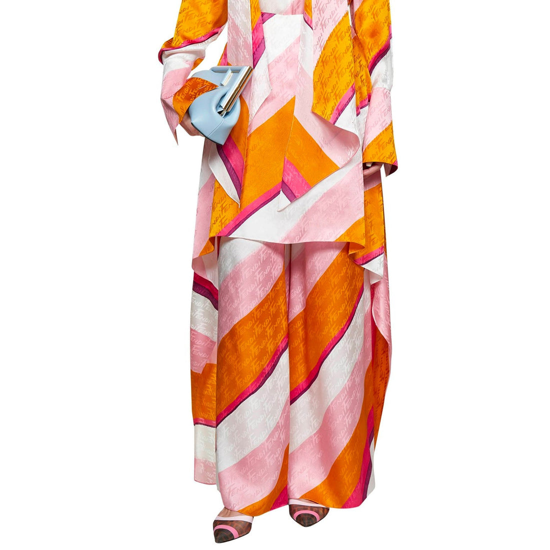 FENDI Color-Block Draped Trousers
