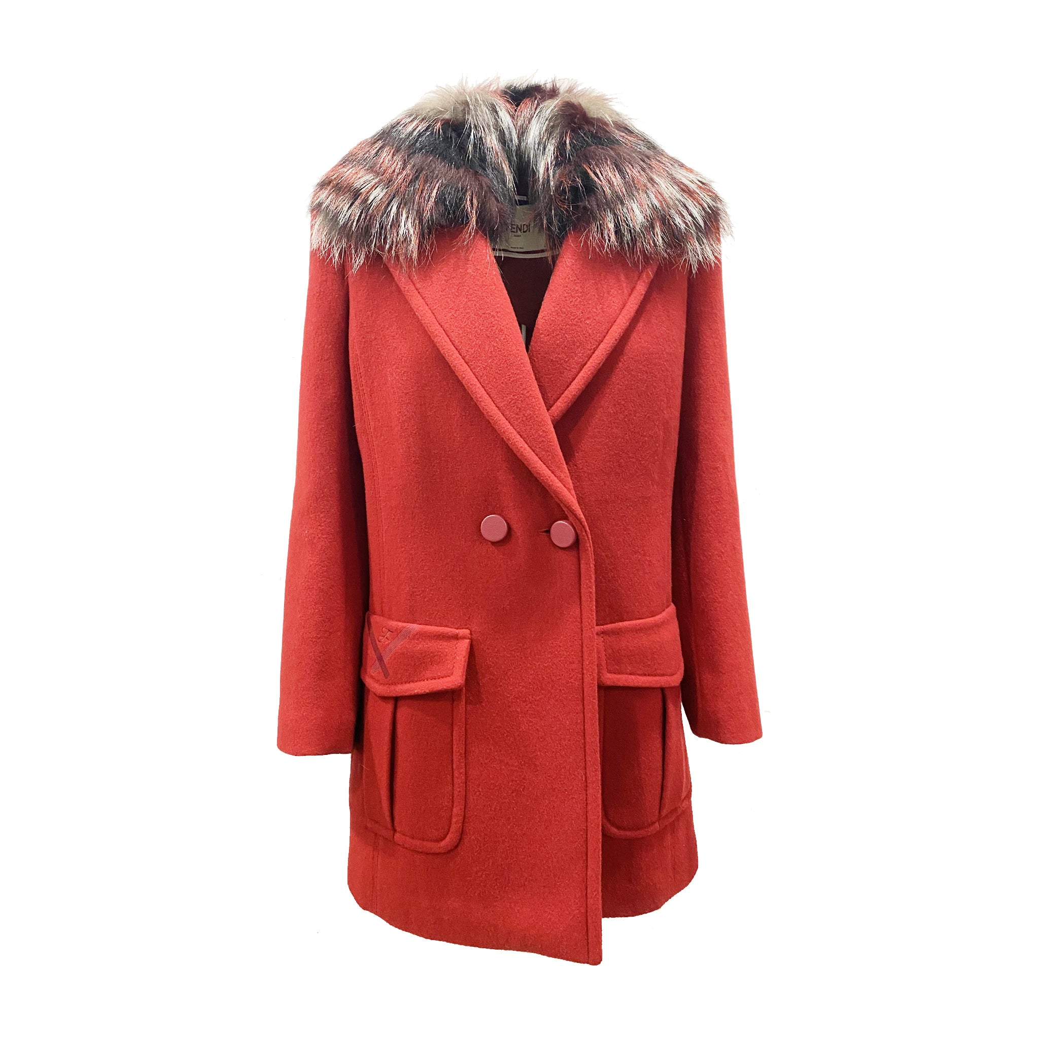 FENDI Fur Collar Wool Jacket for Women