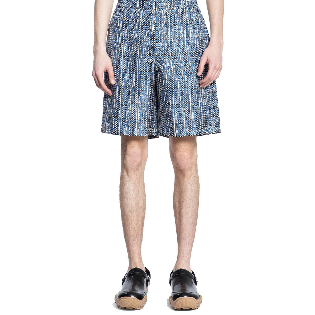FENDI Luxurious Printed Silk Mini Shorts