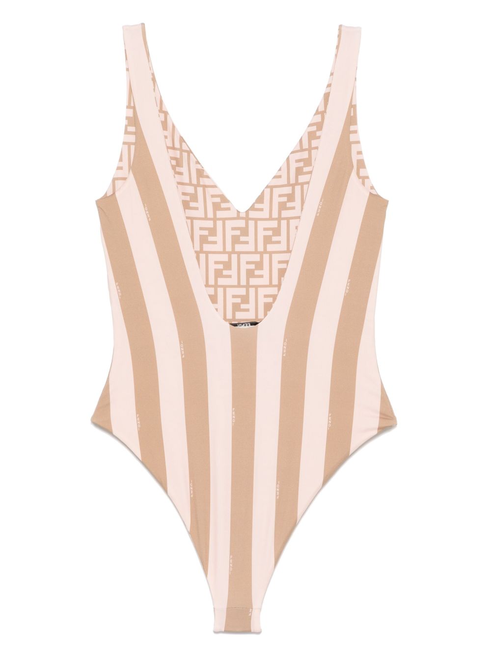 FENDI Reversible One-Piece Swimsuit with V-Neckline