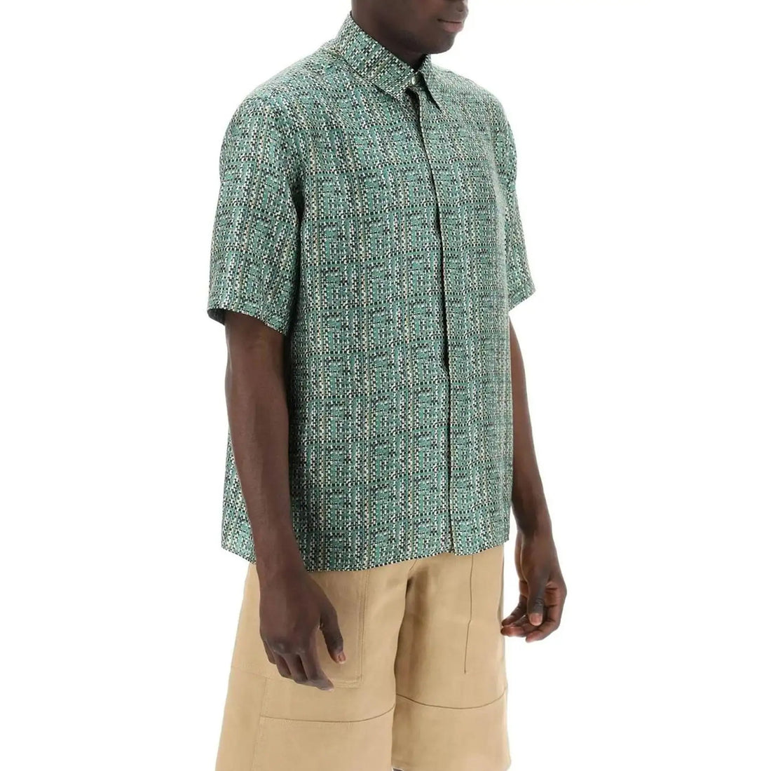 FENDI Luxury Silk Short Sleeve Shirt