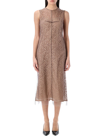 FENDI Lace Midi Dress with Central Vent - Size 40