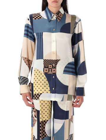 FENDI Patchwork Print Shirt - Regular Fit