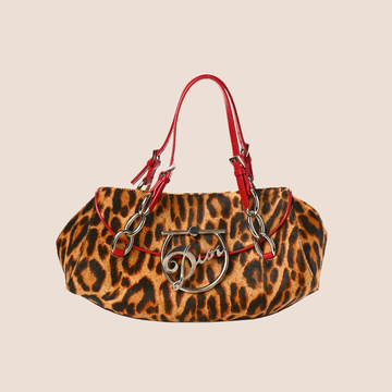 CHRISTIAN DIOR 2004 LEOPARD PRINT DIVA SHOULDER BAG