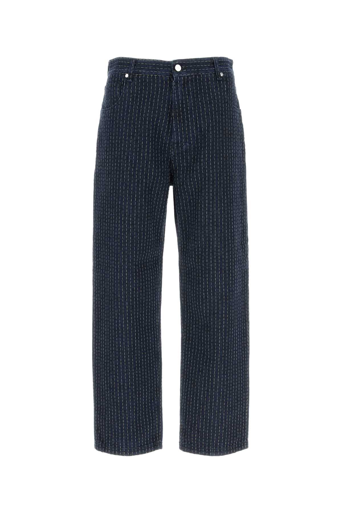FENDI Embroidered Stretch Denim Jeans