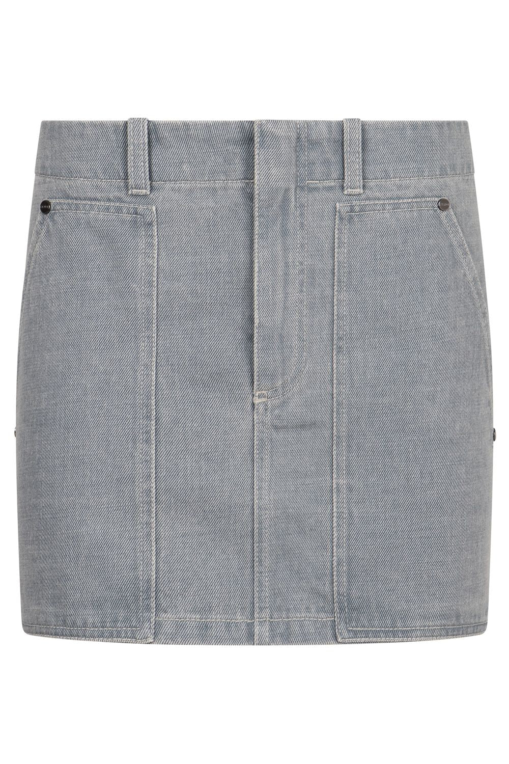 FENDI Women's Mini Denim Skirt with Logo Back