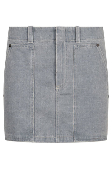 FENDI Women's Mini Denim Skirt with Logo Back