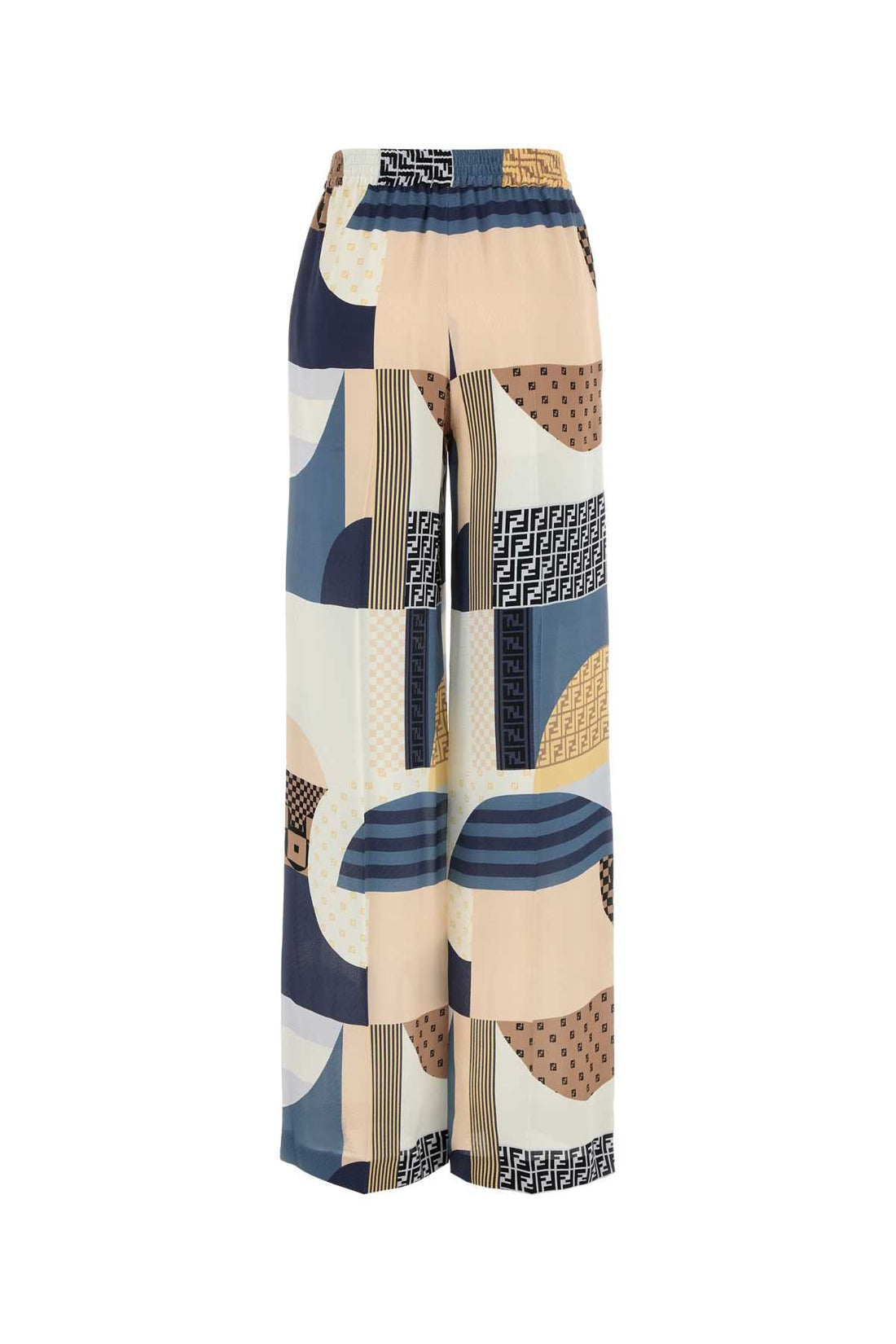 FENDI Flowing Silk Patchwork Print Pyjama Trousers
