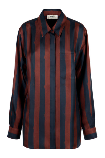 FENDI Silk Printed Pequin Shirt for Women - FW24