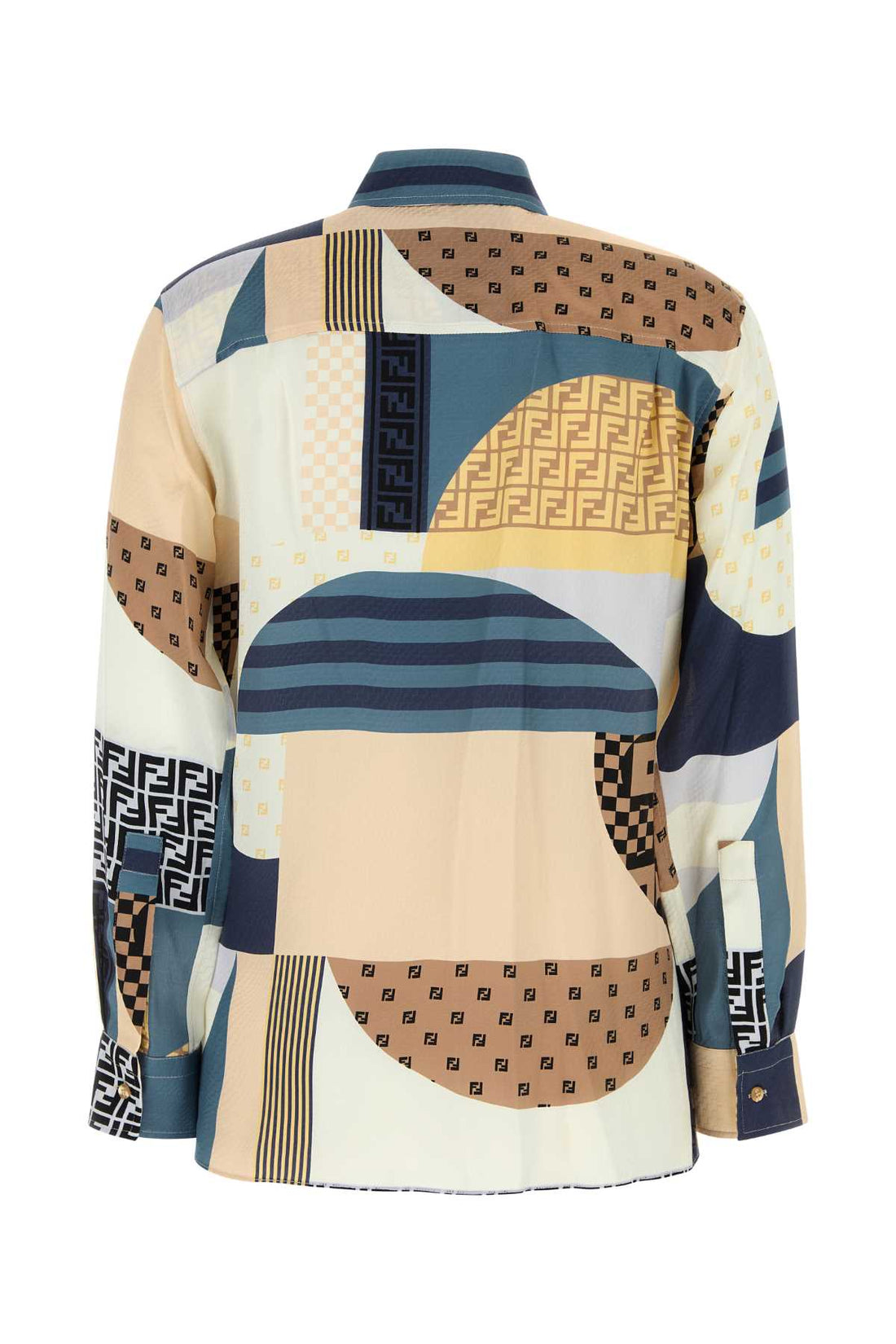 FENDI Patchwork Crepe Satin Shirt for Women - SS25 Collection