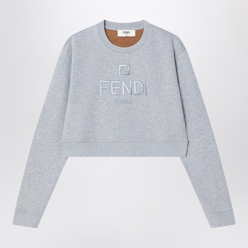 FENDI Cropped Fleece Cotton Sweatshirt for Women