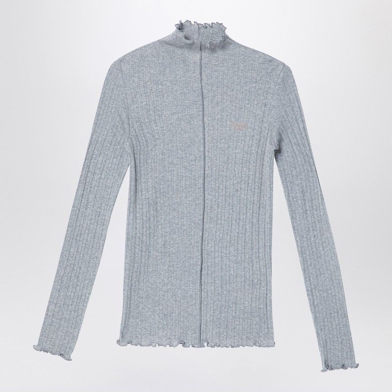 FENDI Women's Cotton Turtleneck Sweater with Logo