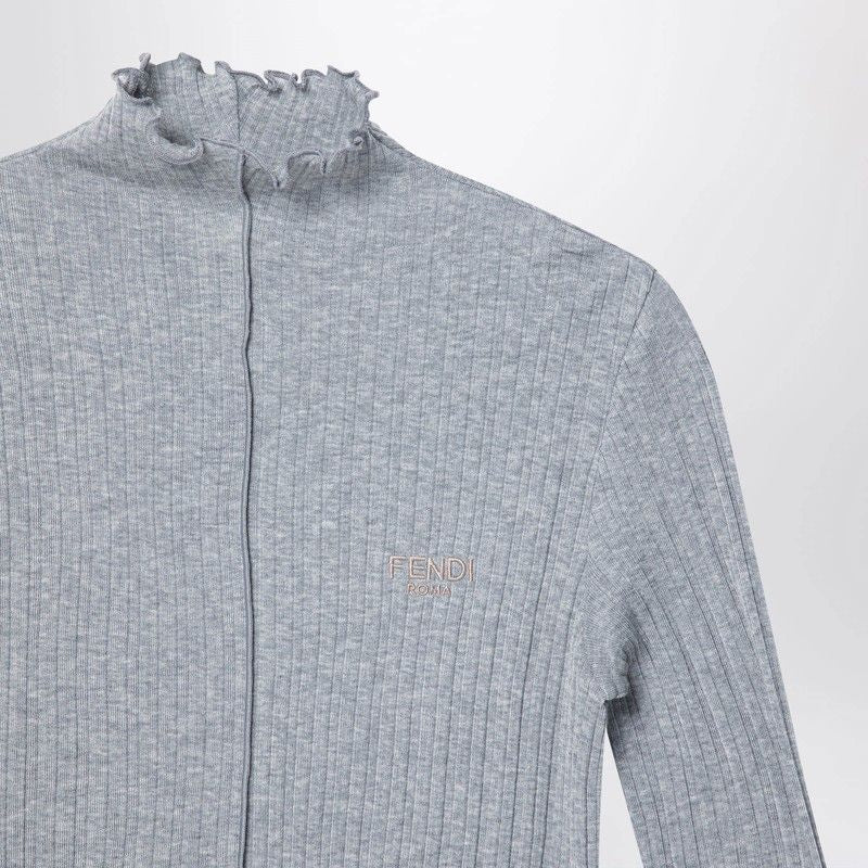 FENDI Women's Cotton Turtleneck Sweater with Logo