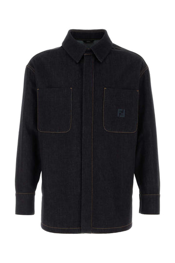 FENDI Men's Embroidered Denim Jacket