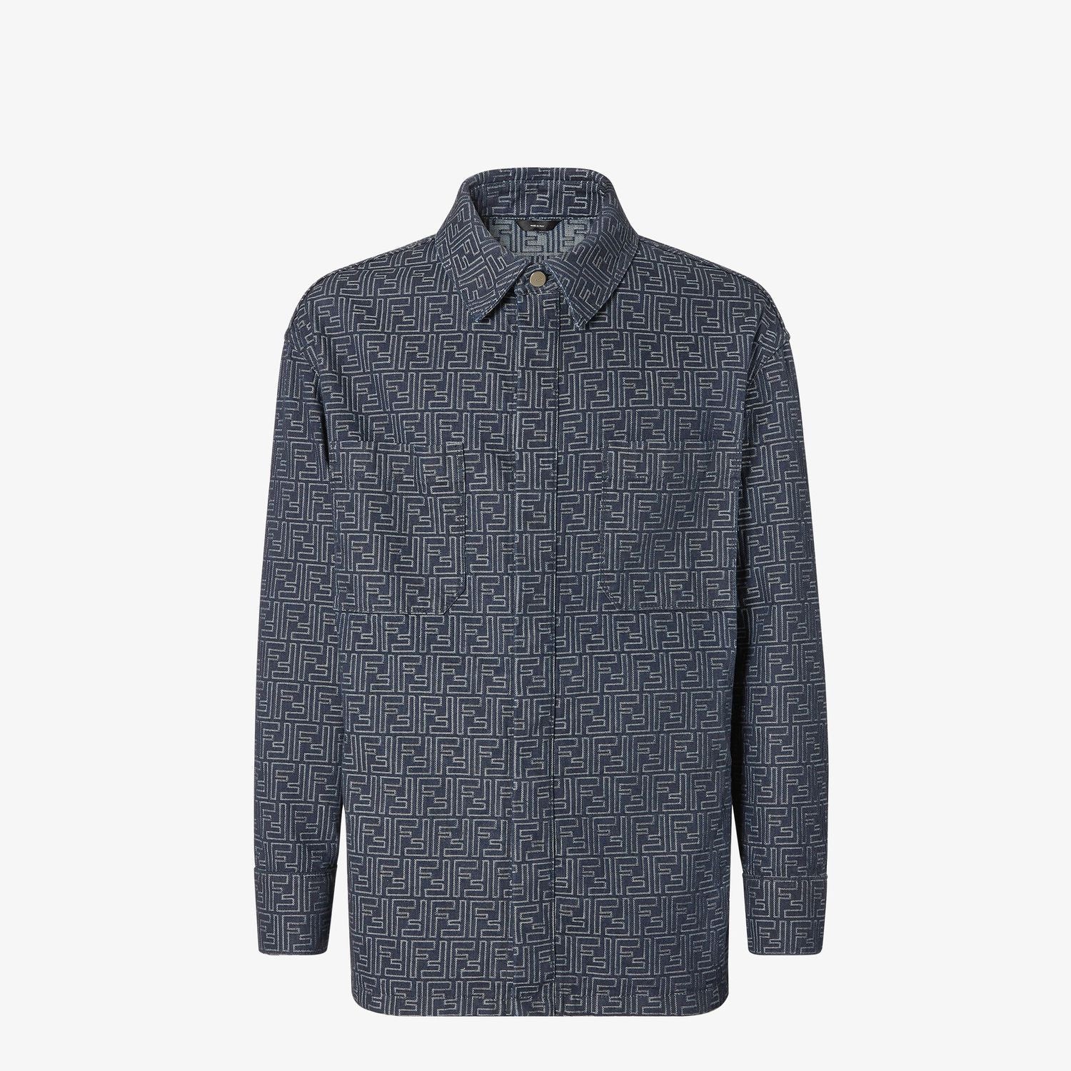FENDI Men's Denim Jacket with FF Jacquard