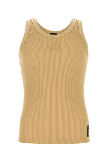 FENDI Stretch Nylon Tank Top with Ribbed Club Crest