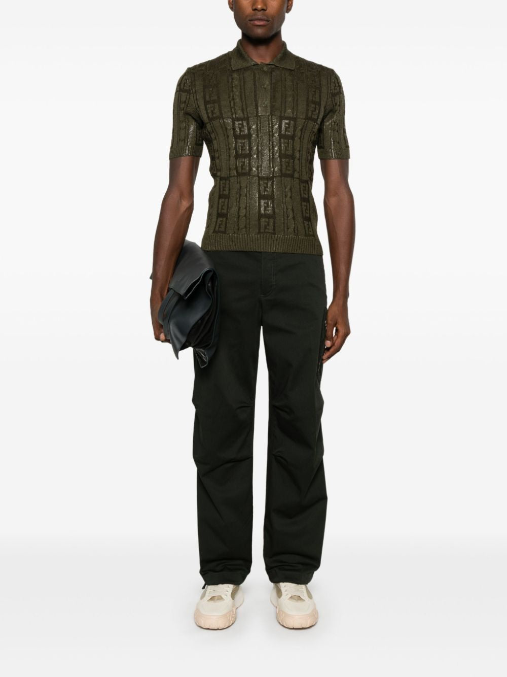 FENDI Wool Knit Polo Shirt for Men - FW24 Collection