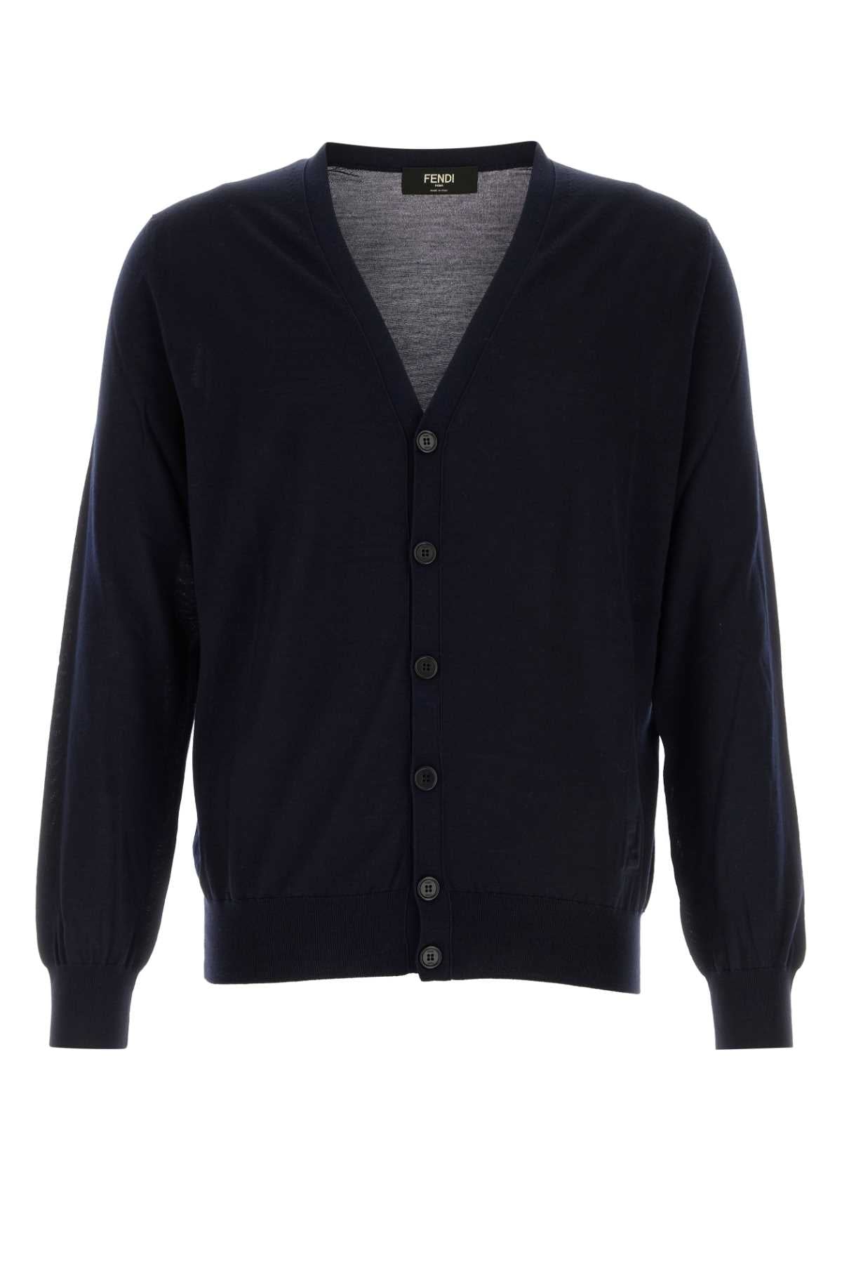FENDI Stretch Wool Cardigan for Men - FW24 Collection