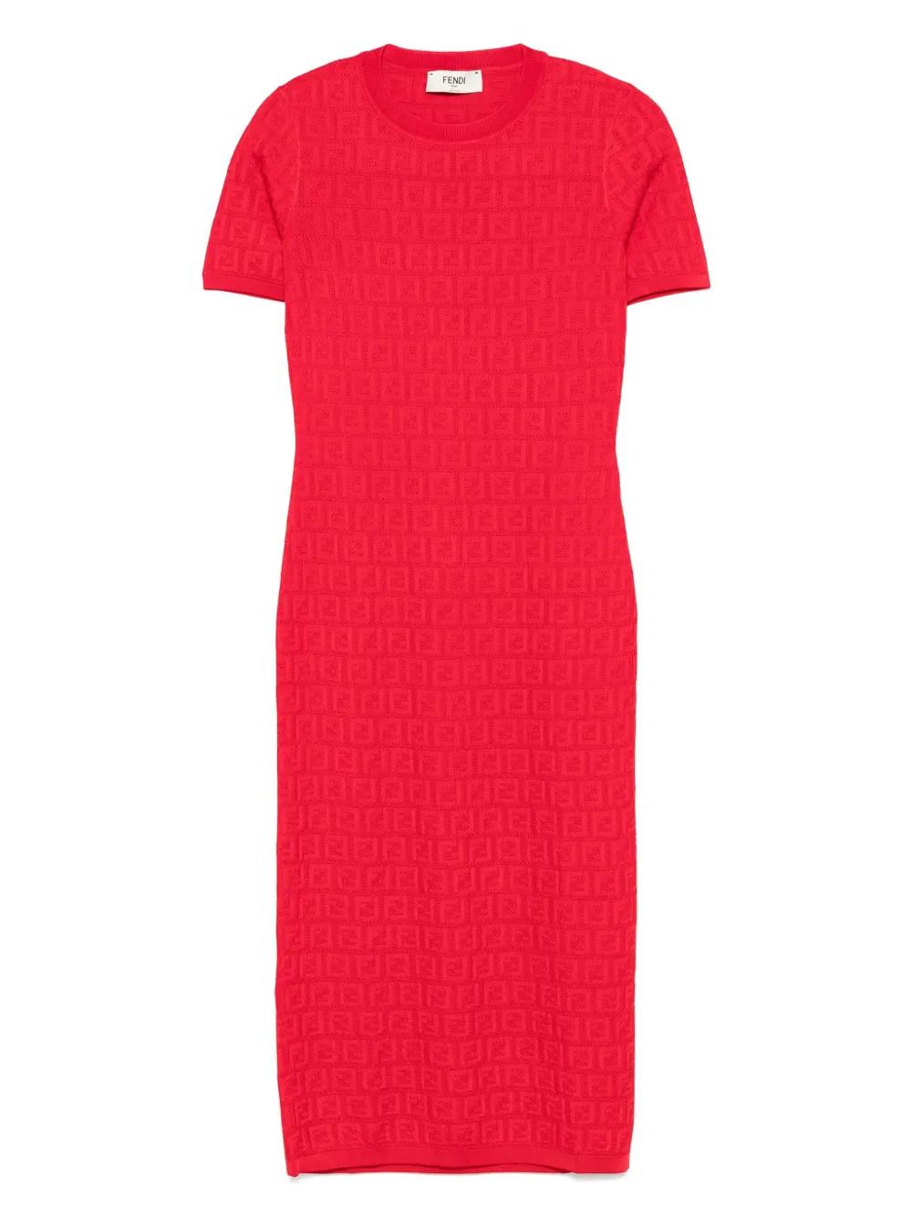 FENDI Round-Neck Midi Dress for Women