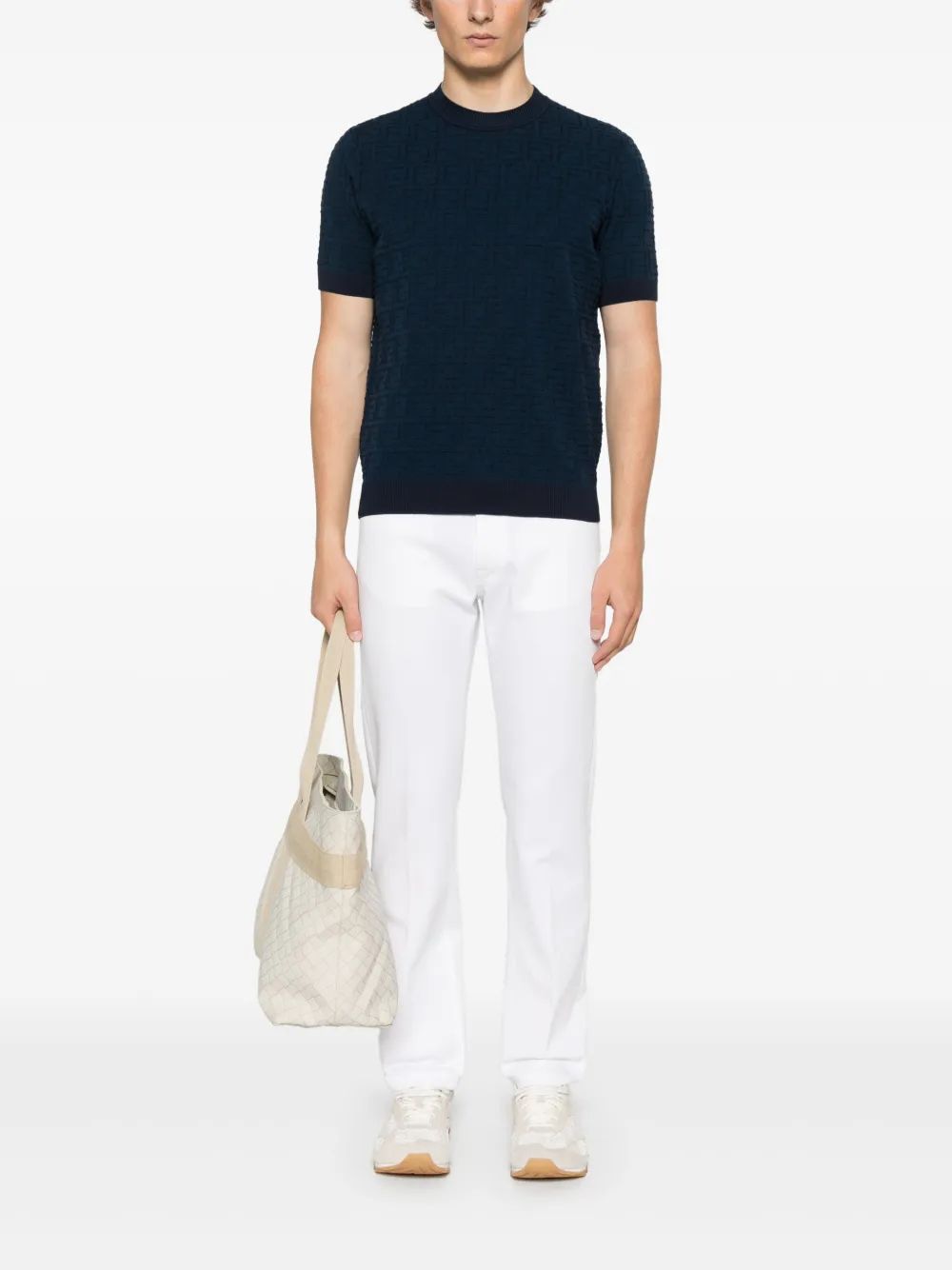 FENDI Short-Sleeve Crew-Neck Pullover (Size IT 52)