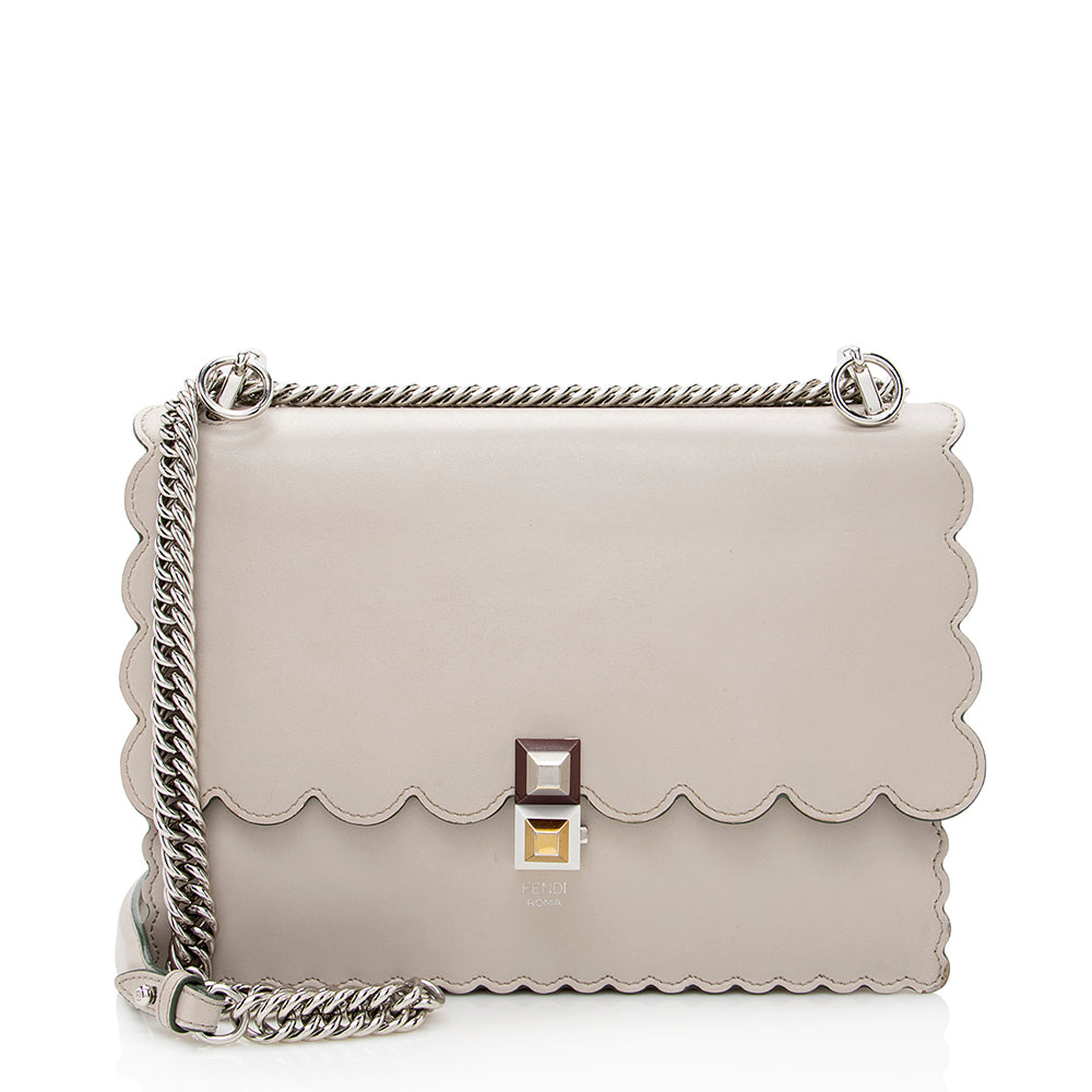 Fendi Calfskin Studded Kan I Medium Shoulder Bag (SHF-19206)