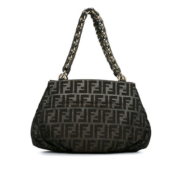 Fendi Small Zucca Metallic Canvas Mia Shoulder Bag