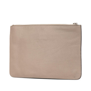 Fendi Sue Tilley Leather Banana Zip Clutch