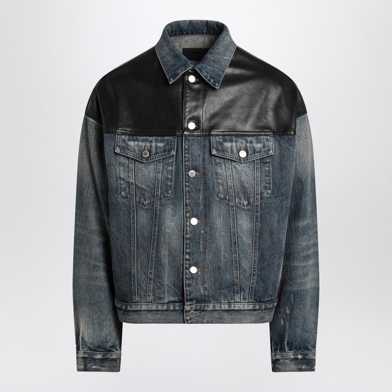 PRADA Classic Denim and Leather Jacket - FW25