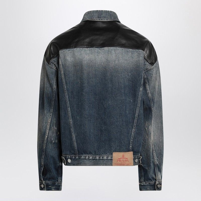 PRADA Classic Denim and Leather Jacket - FW25