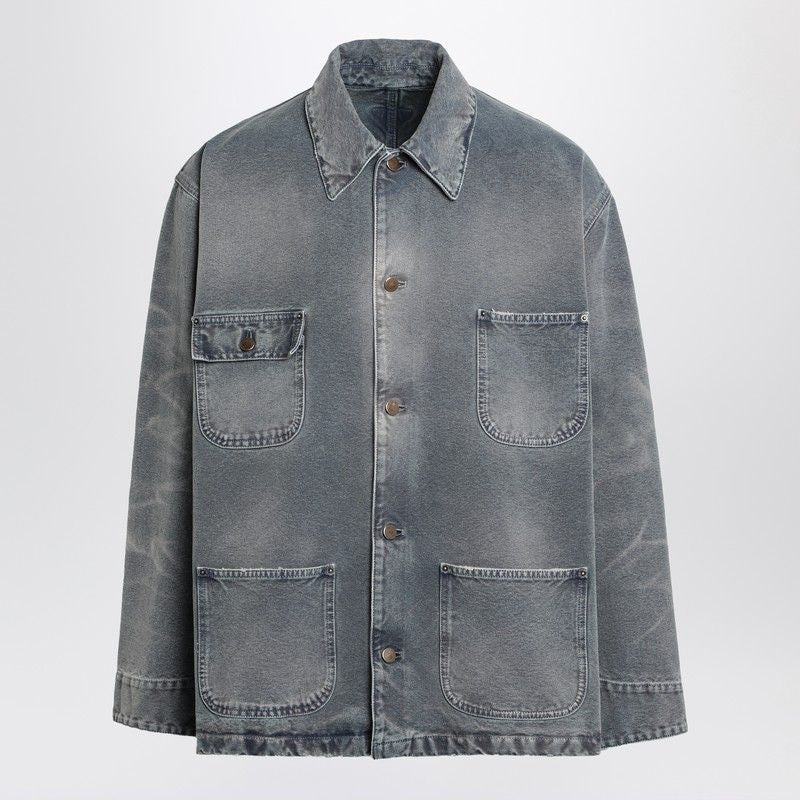 PRADA Distressed Canvas Overshirt for Men