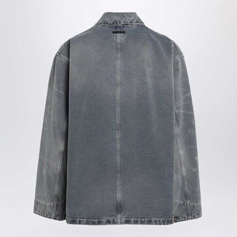 PRADA Distressed Canvas Overshirt for Men