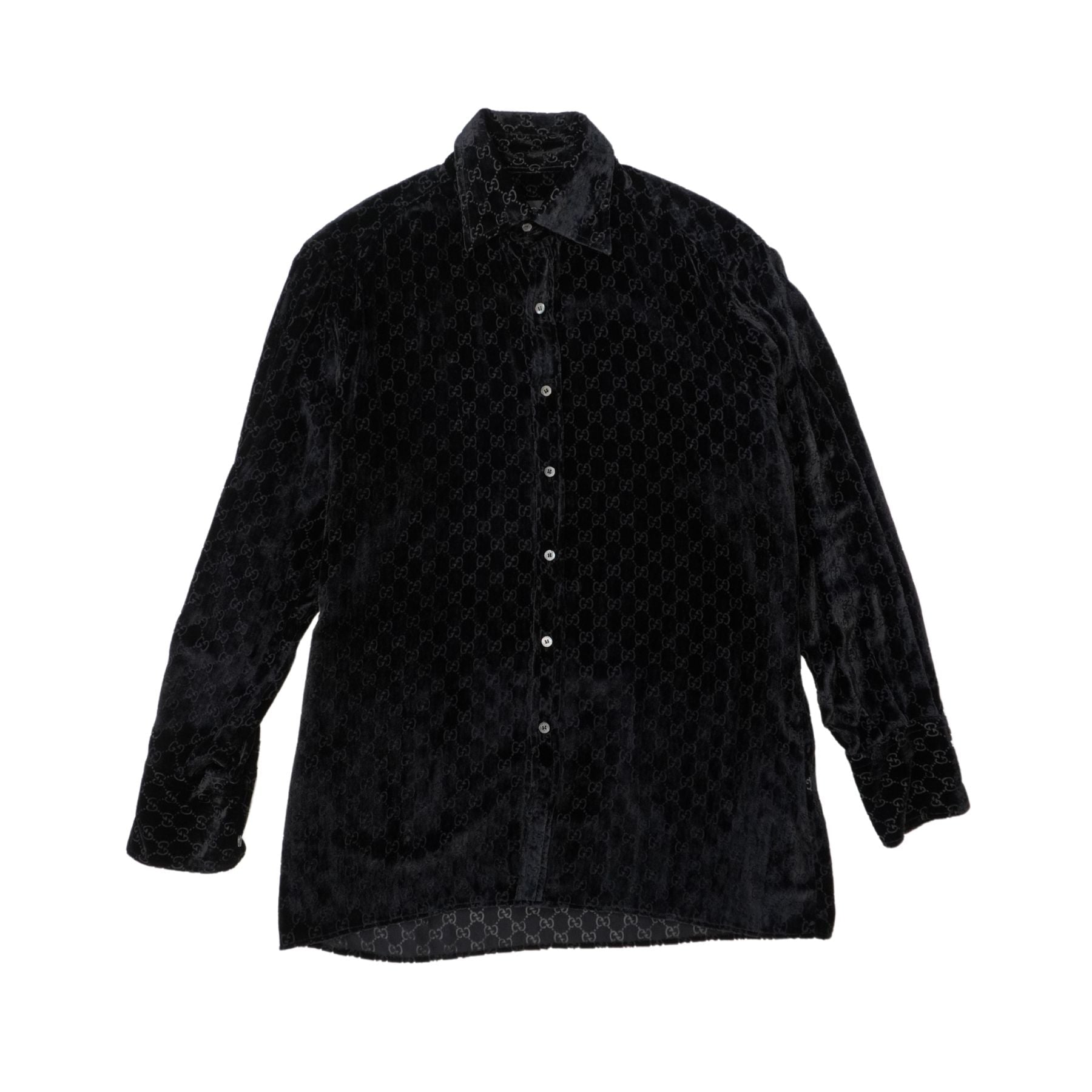 Gucci 'F/W 1997 GG Velvet' Button-Down Shirt - Men's 39