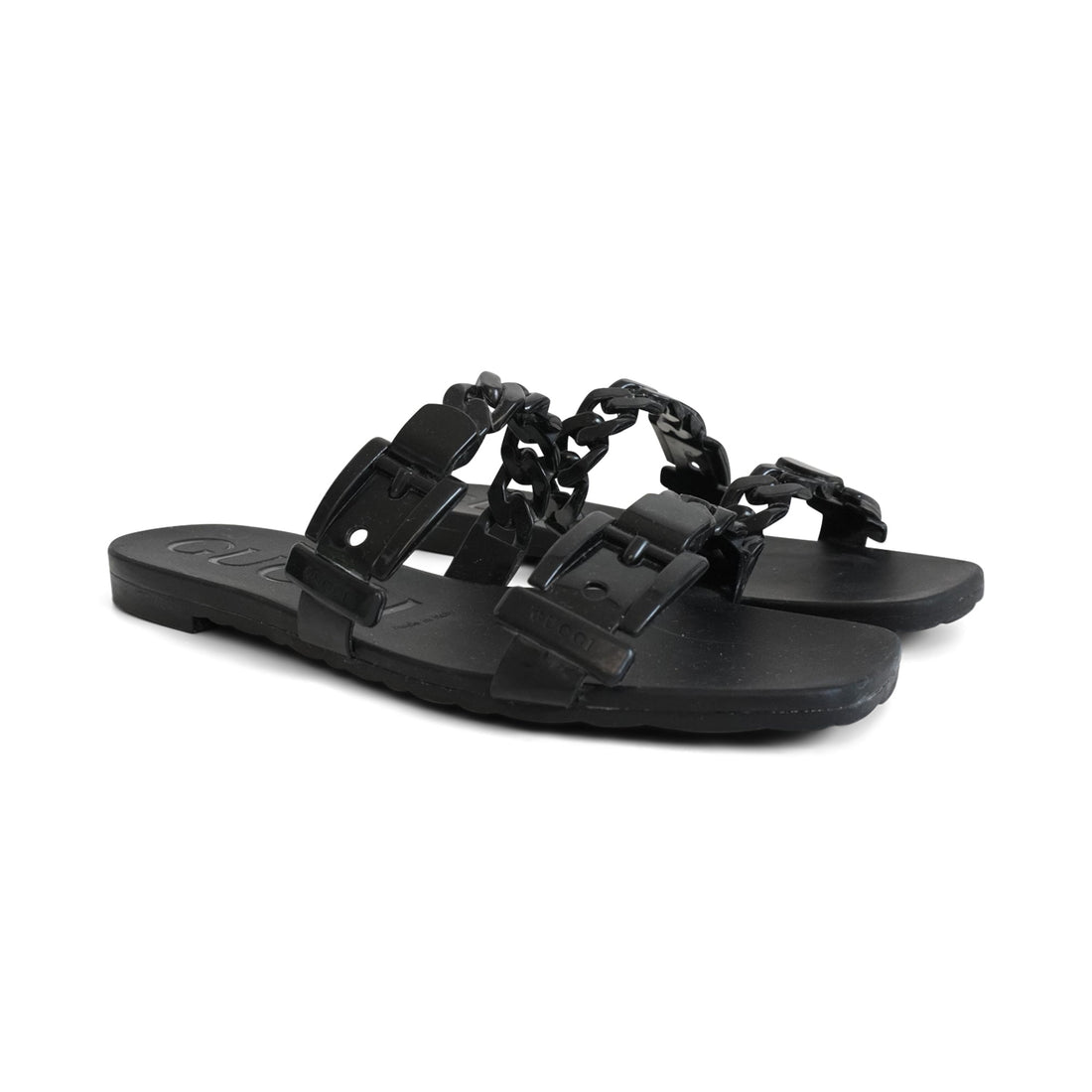 Gucci Chain-Link Rubber Sandals - Women's 36