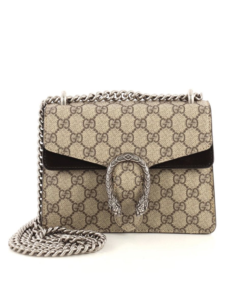 Dionysus Mini GG Supreme Black & Ebony Chain Bag