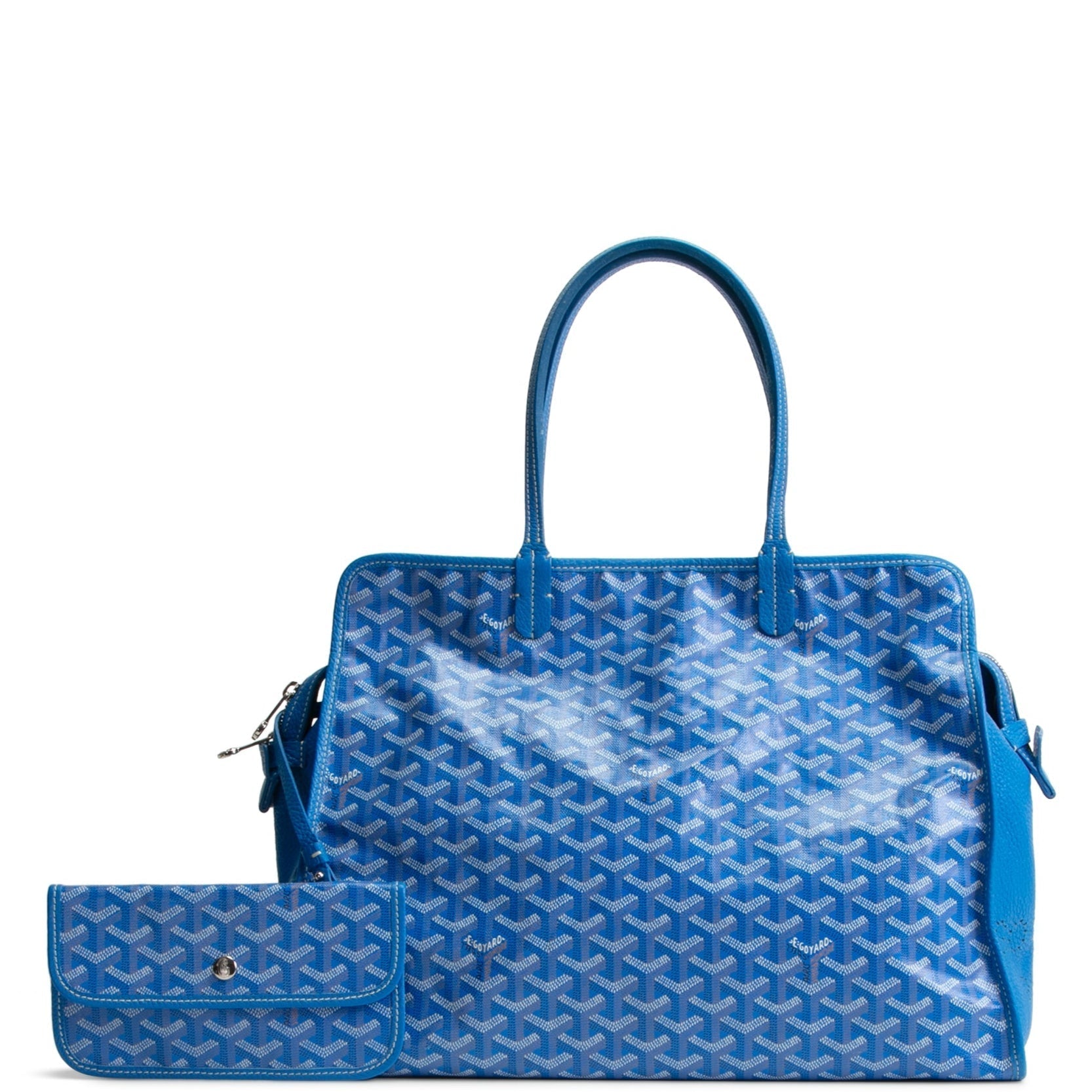 GOYARD Goyardine Sac Hardy Pet Carrier PM w/ Pouch- Sky Blue