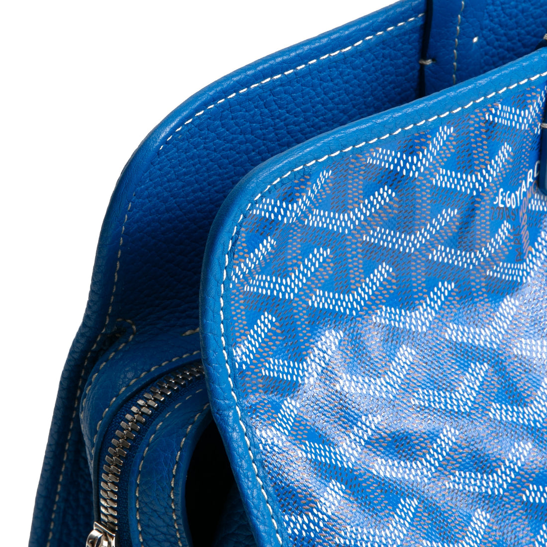 GOYARD Goyardine Sac Hardy Pet Carrier PM w/ Pouch- Sky Blue