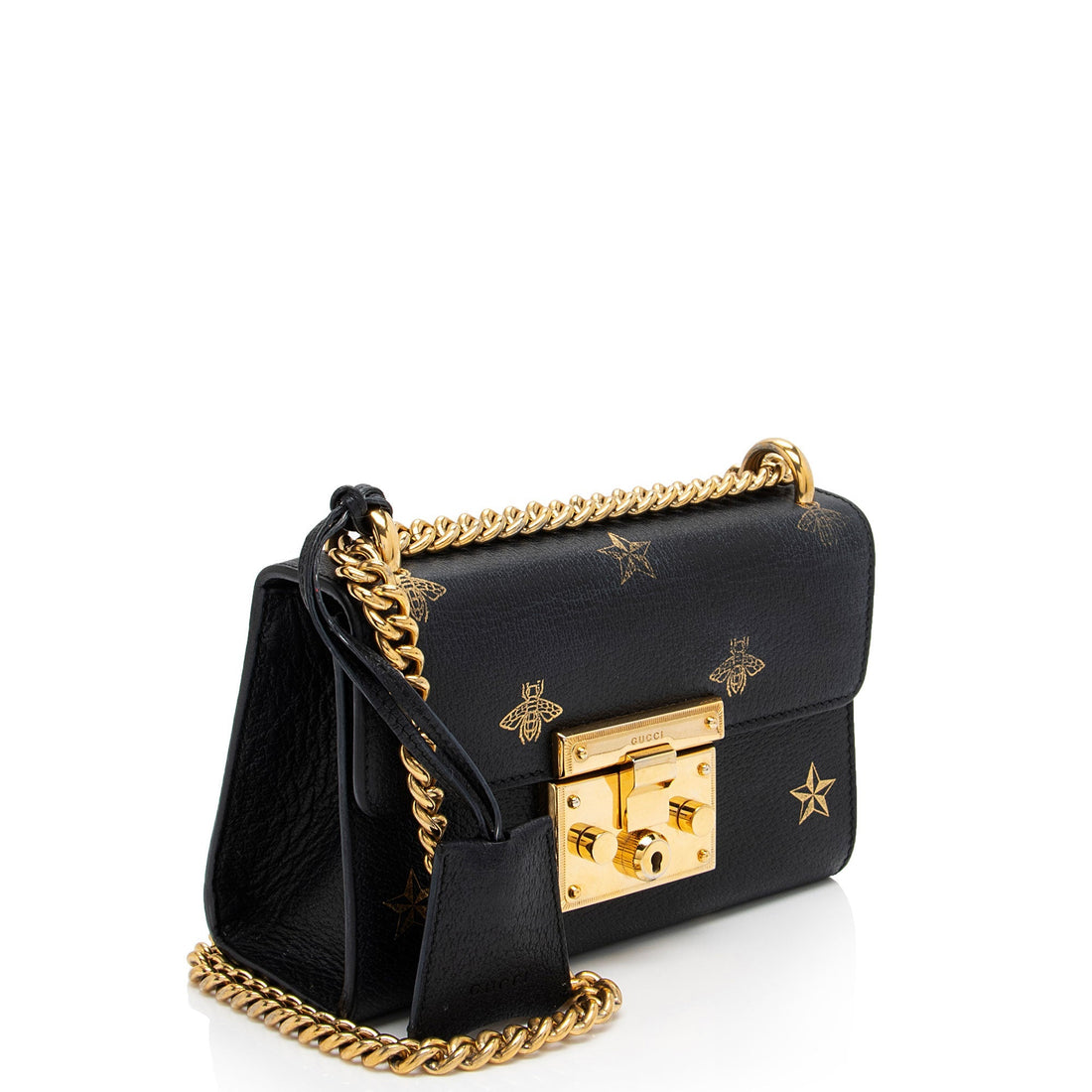 Gucci Calfskin Bee Star Padlock Small Shoulder Bag