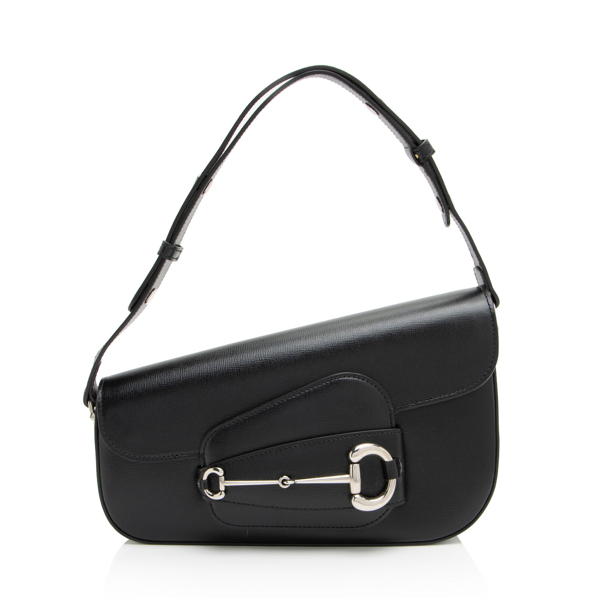 Gucci Calfskin Horsebit 1955 Asymmetric Small Shoulder Bag