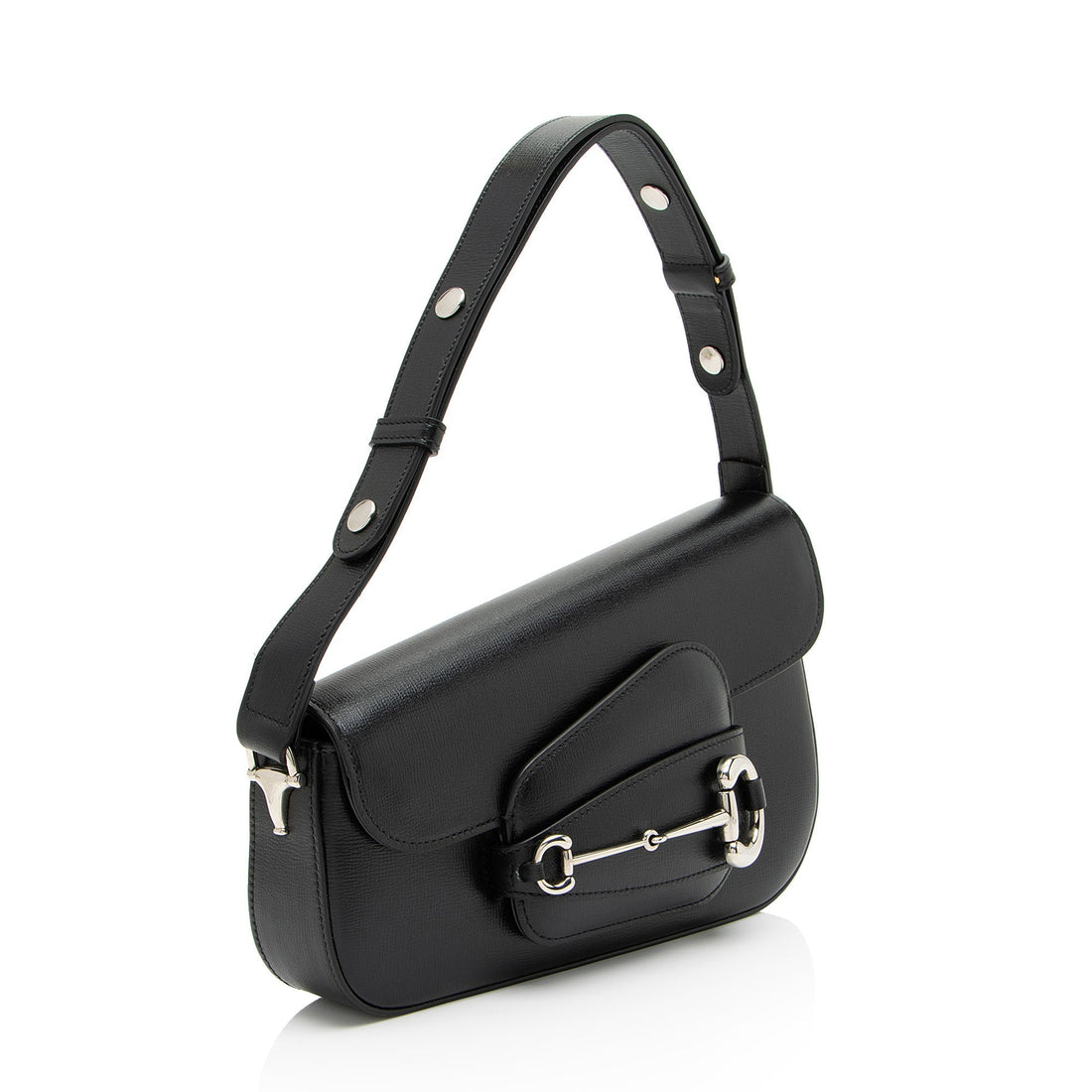 Gucci Calfskin Horsebit 1955 Asymmetric Small Shoulder Bag