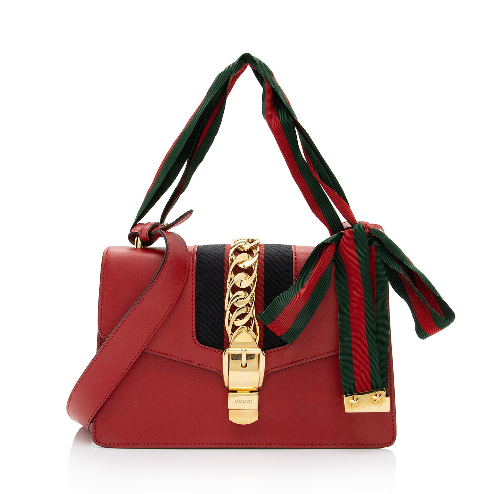 Gucci Calfskin Sylvie Small Shoulder Bag (SHF-eOUvJC)